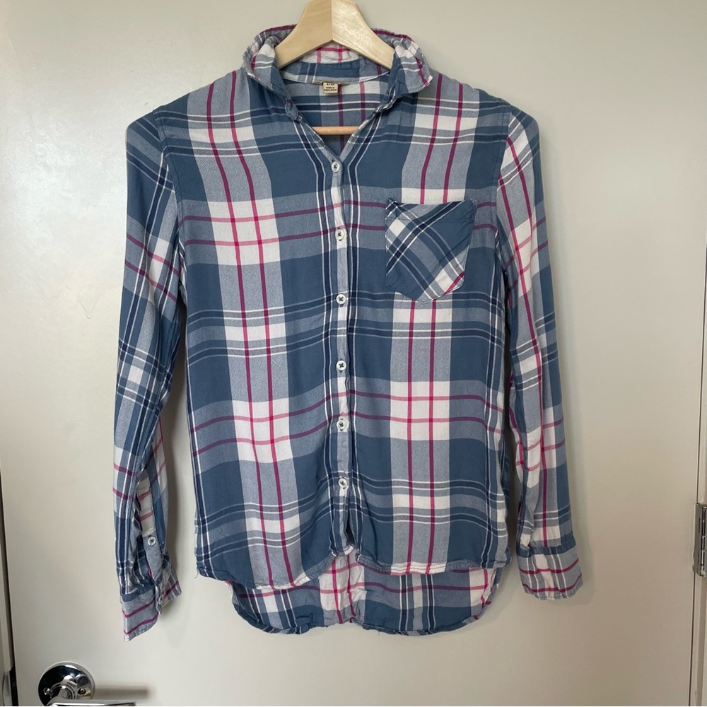 Woolrich Women’s Size Small Flannel Plaid Lightweight Long Sleeve Button Down